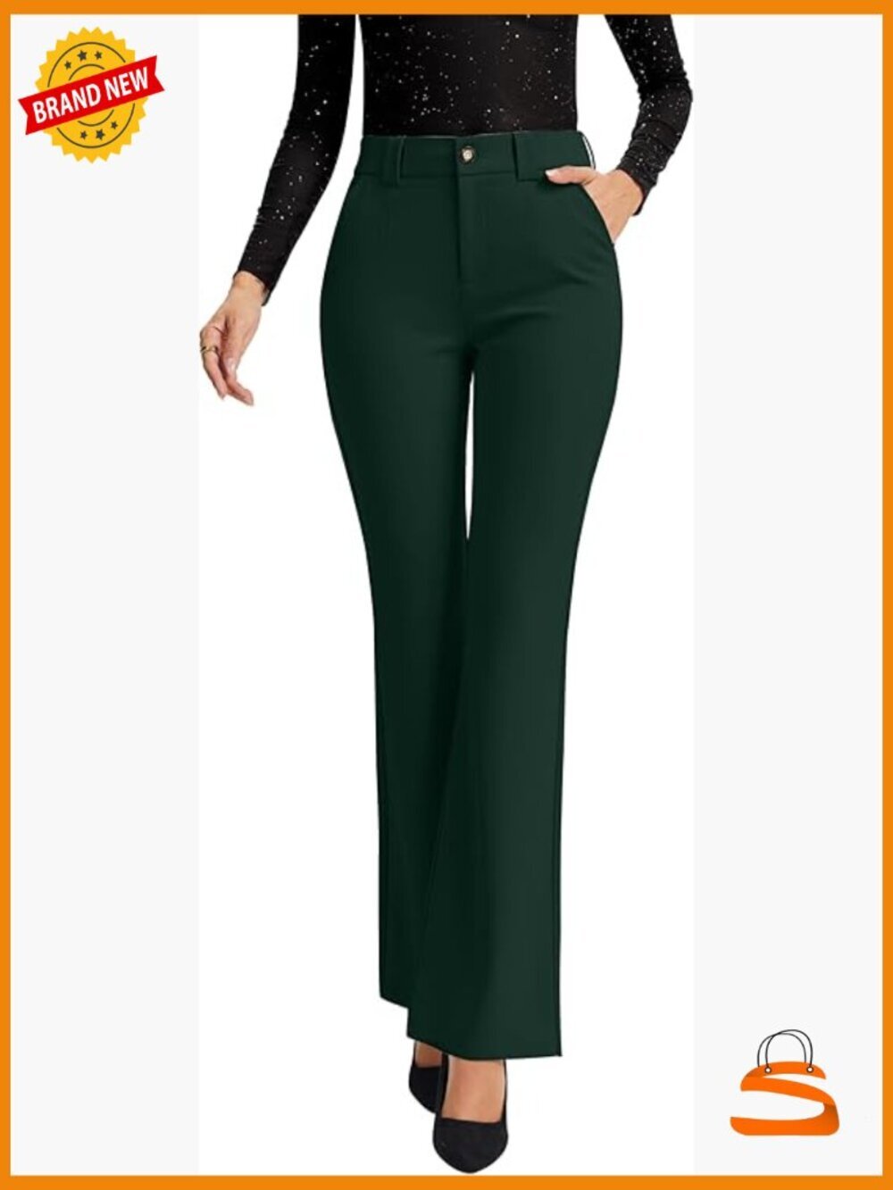 Stretchy Bootcut Dress Pants Womens Casual Work Slacks with Pockets